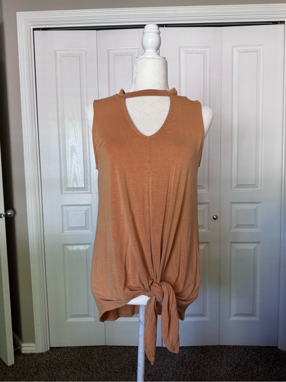 Tunic Choker Tie-Front Tank Top size Large